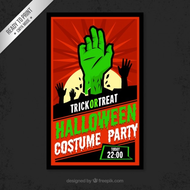 Free Vector colorful halloween invitation