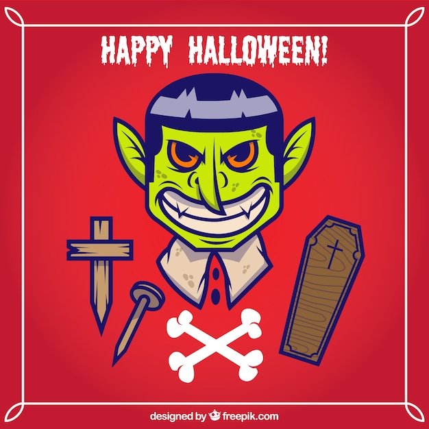 Free Vector colorful halloween vampire