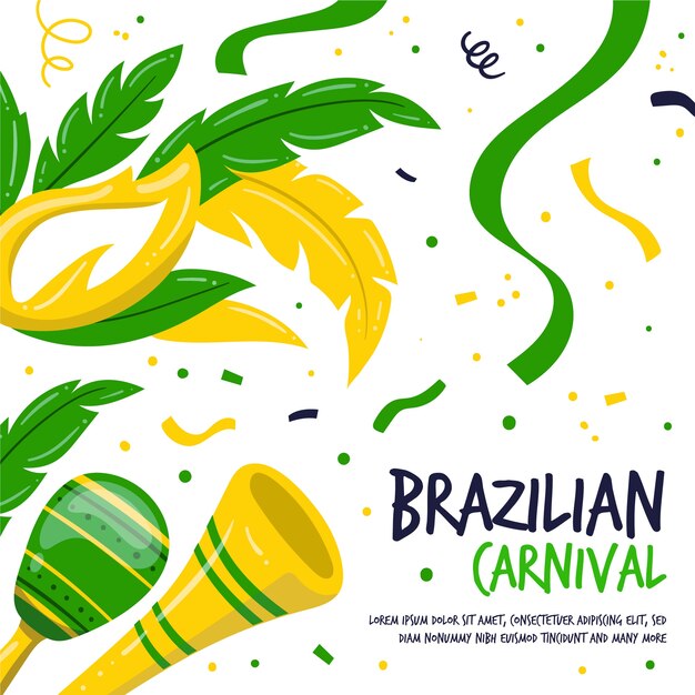 Colorful hand drawn brazilian carnival