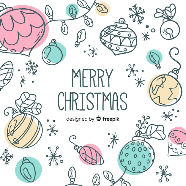 Colorful hand drawn christmas ball collection