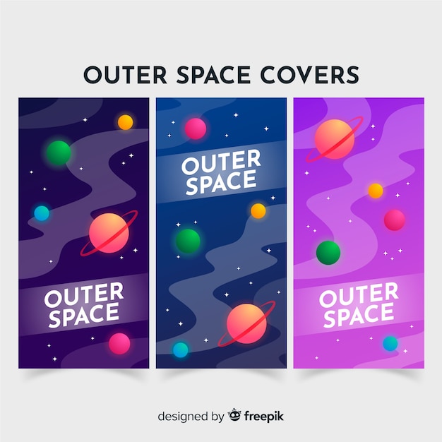 Free Vector colorful hand drawn galaxy banner template