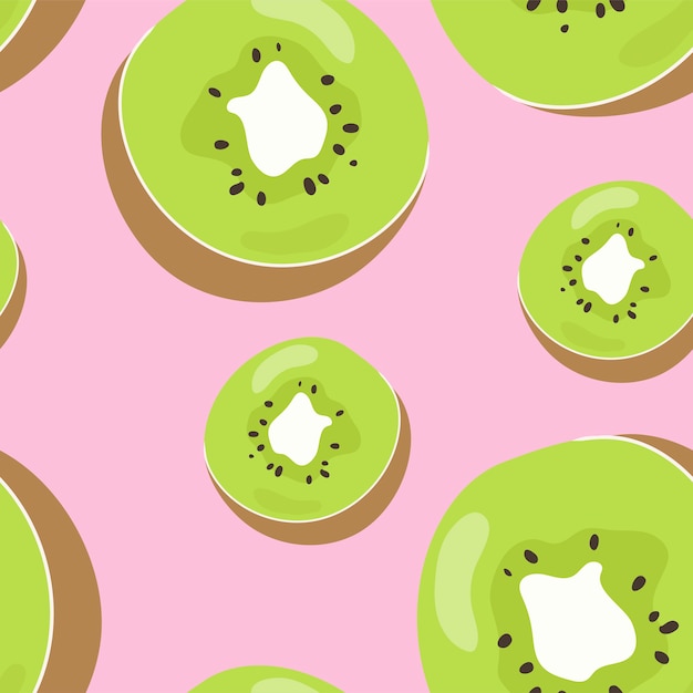 Free Vector colorful hand drawn kiwi pattern