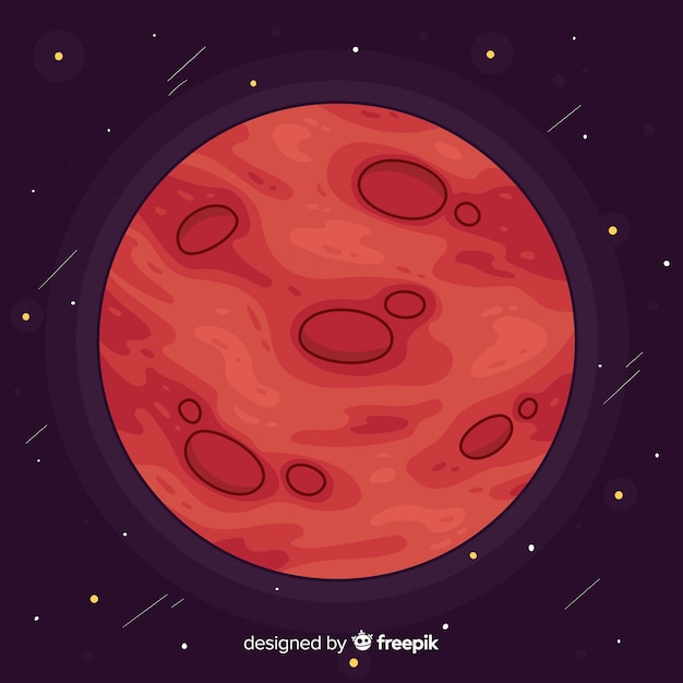 Colorful hand drawn mars background