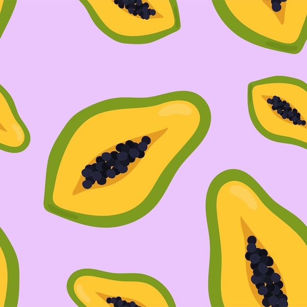 Free vector colorful hand drawn papaya pattern