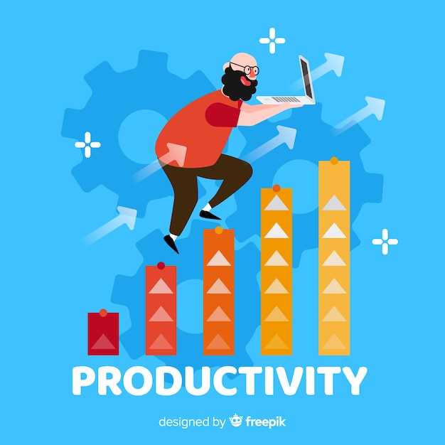 Colorful hand drawn productivity concept