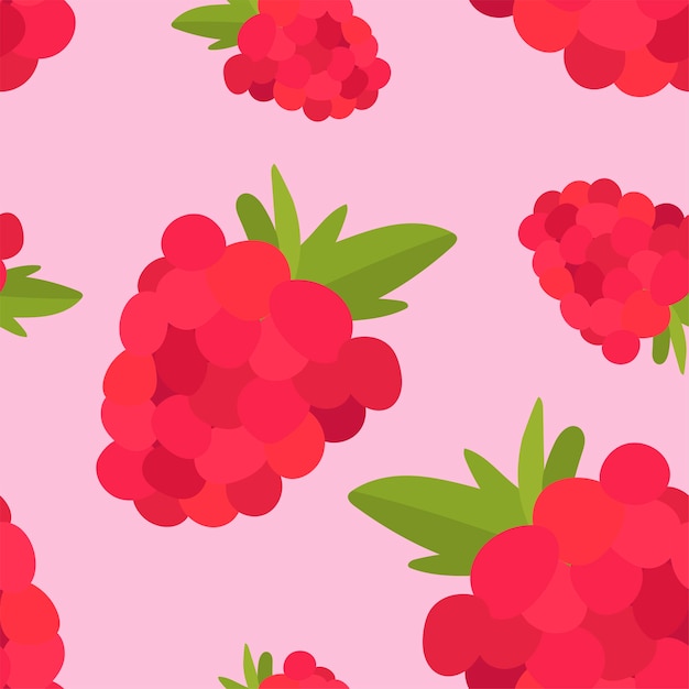 Free Vector colorful hand drawn raspberry pattern