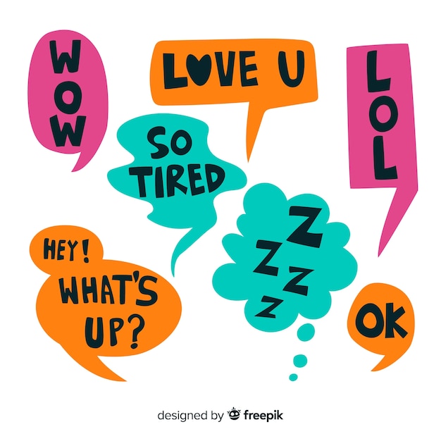 Free Vector colorful hand drawn speech bubbles