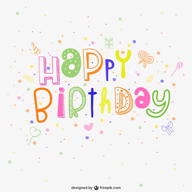 Free vector colorful happy birthday card