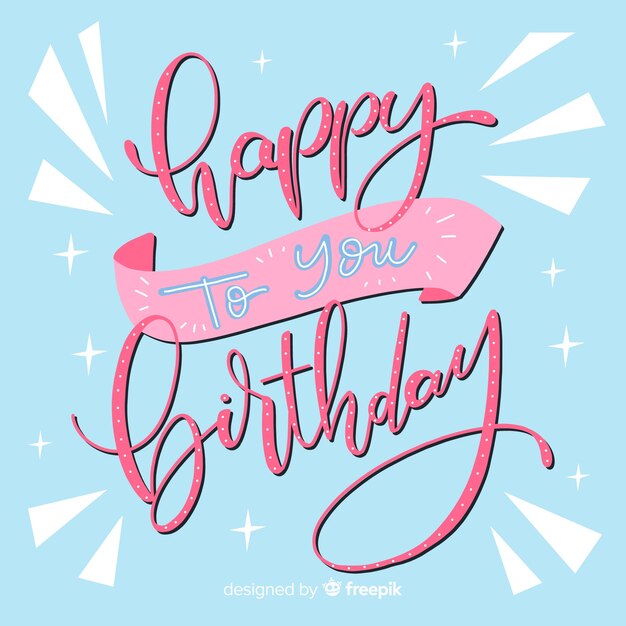 Colorful happy birthday lettering background