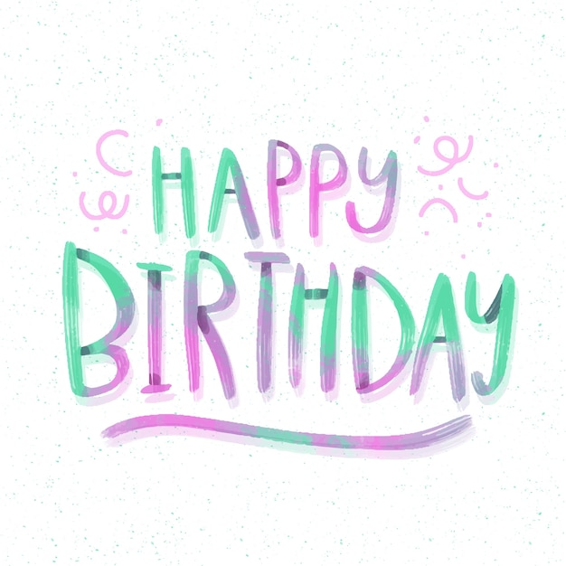 Free vector colorful happy birthday lettering