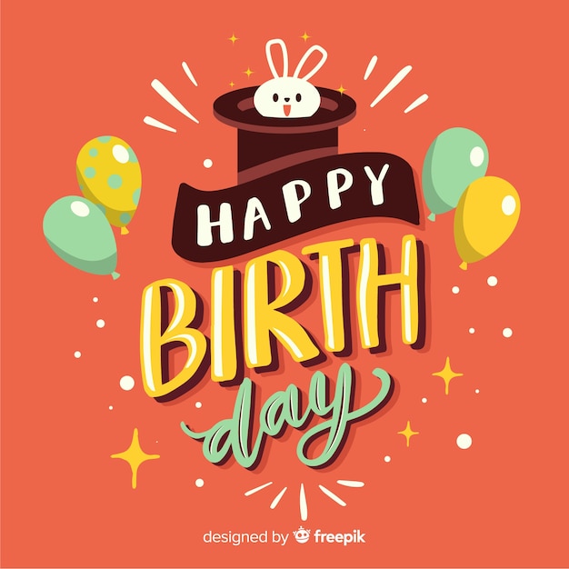 Colorful happy birthday lettering