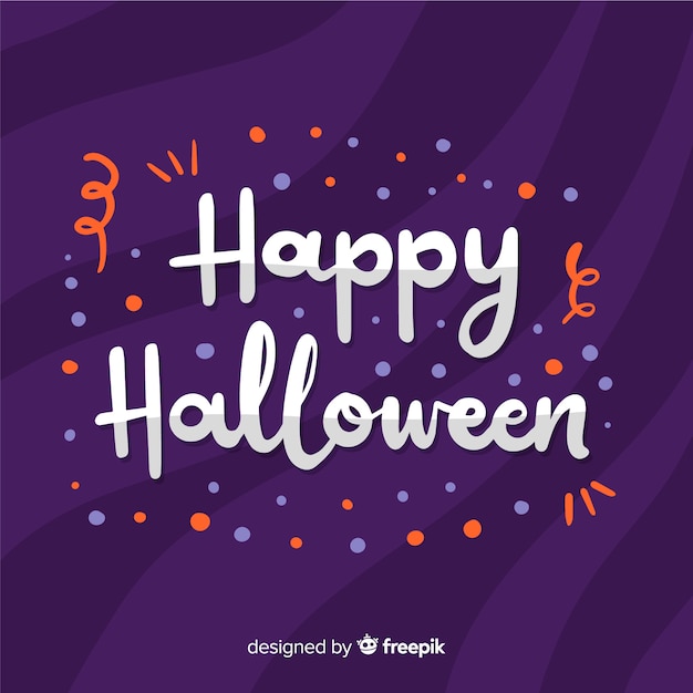 Colorful happy halloween lettering