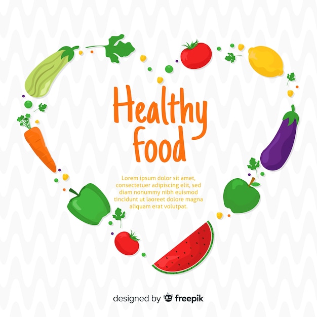 Free vector colorful healthy food background template