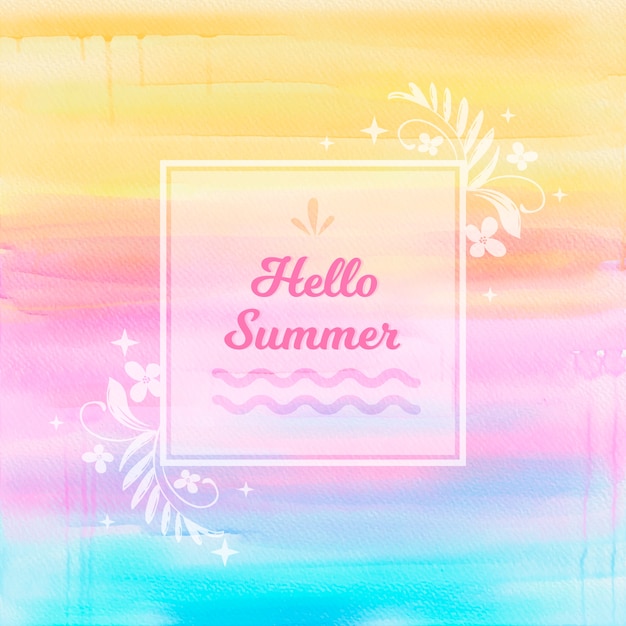 Colorful hello summer background