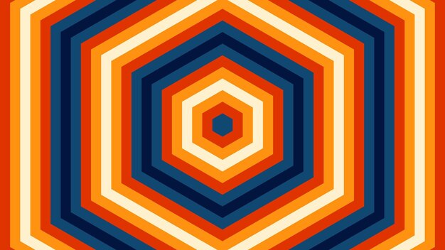 Colorful hexagon striped lines texture Op art style