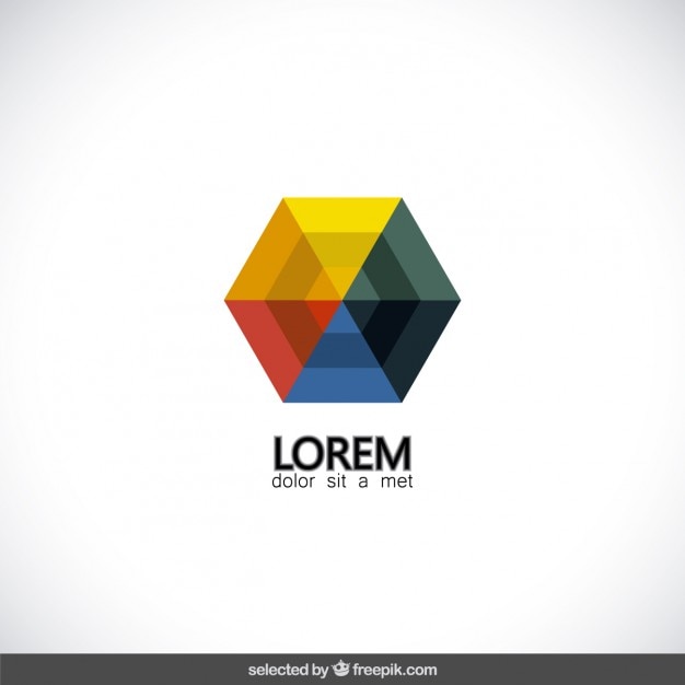 Free Vector colorful hexagonal logo