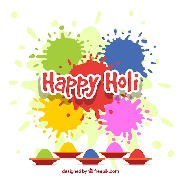 Free vector colorful holi background in flat style