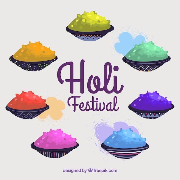 Free vector colorful holi festival background in flat style