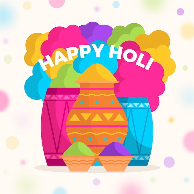 Free Vector colorful holi festival flat design