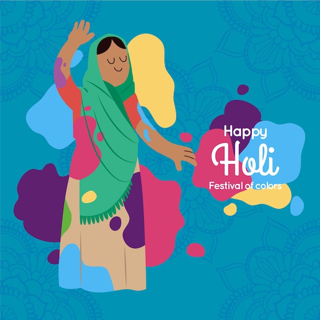 Colorful holi gulal illustration