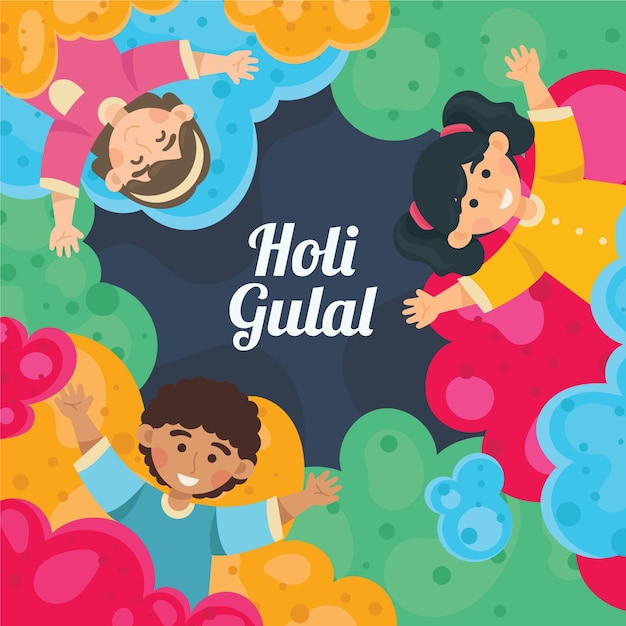 Colorful holi gulal