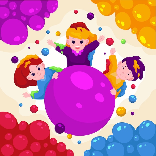 Free Vector colorful holi gulal