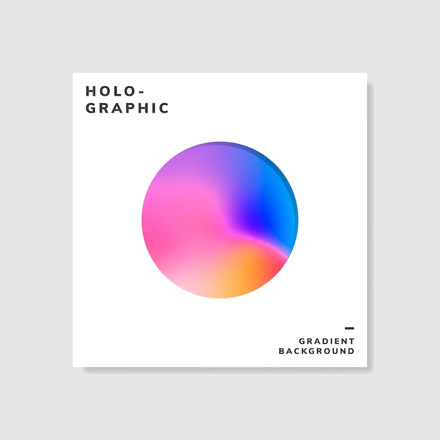 Colorful holographic gradient background design sample