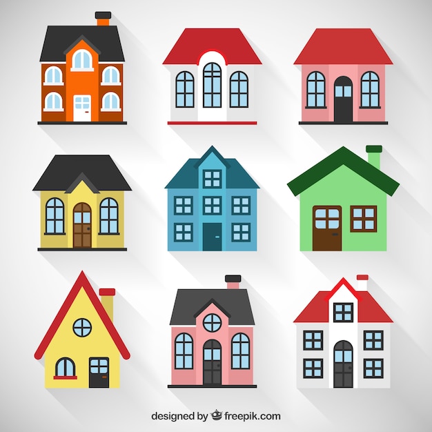 Free Vector colorful houses collection