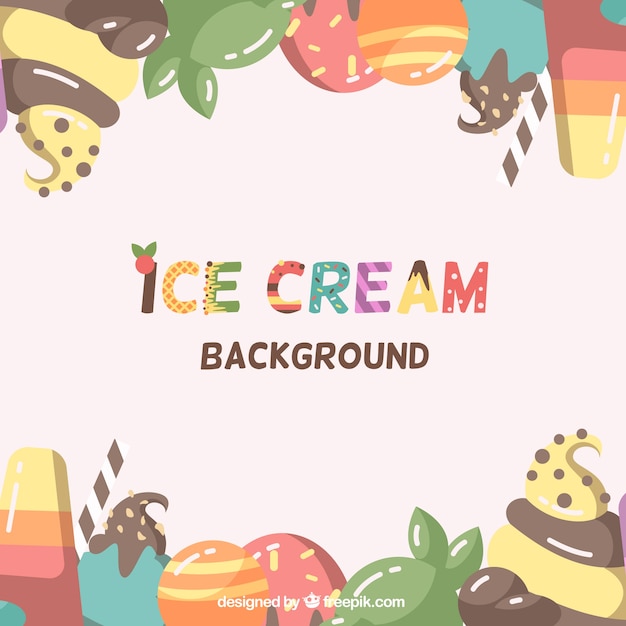 Free Vector colorful ice cream background