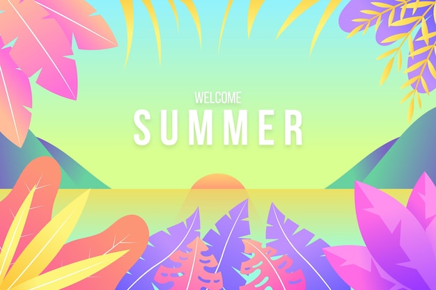 Colorful illustrated summer background