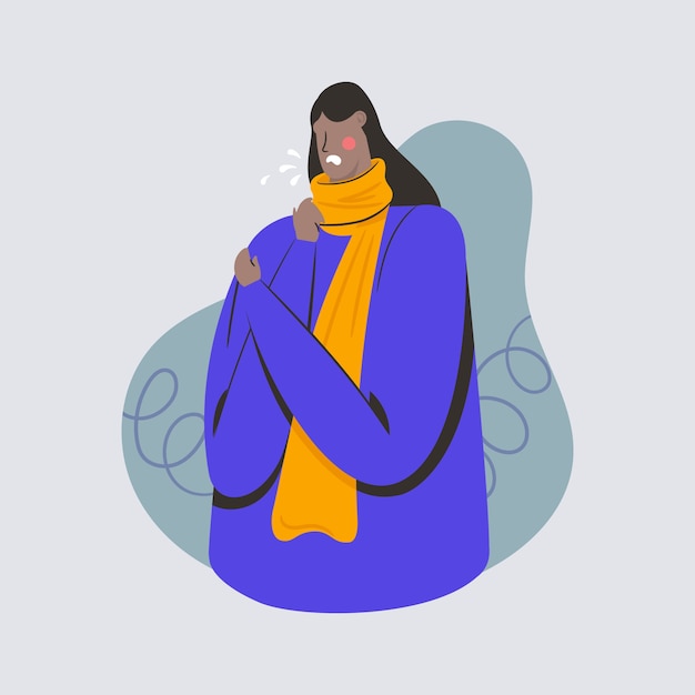 Free Vector colorful illustration of a person with a cold