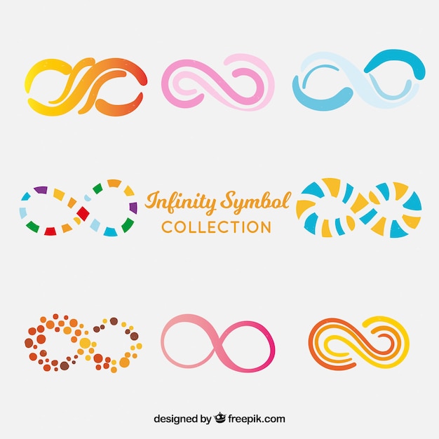 Free vector colorful infinity symbol collection