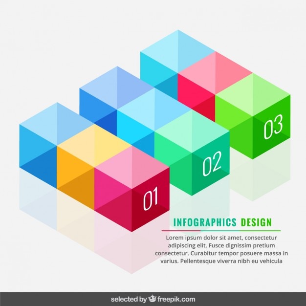 Free Vector colorful infographic cubes