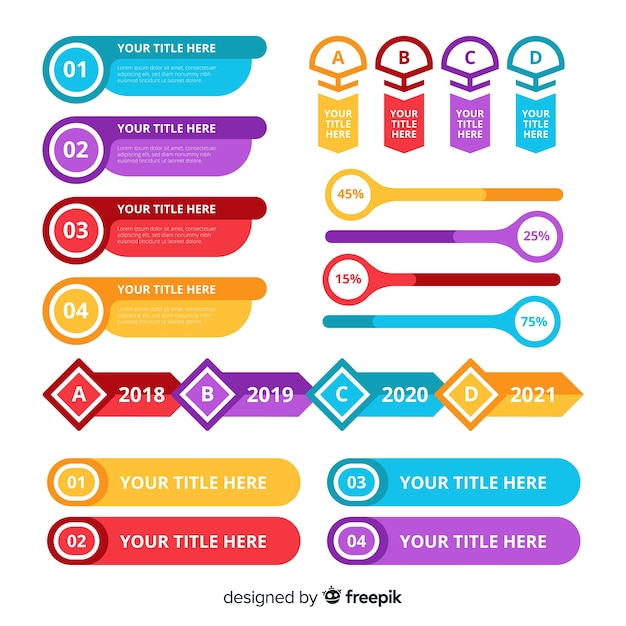 Colorful infographic element collection