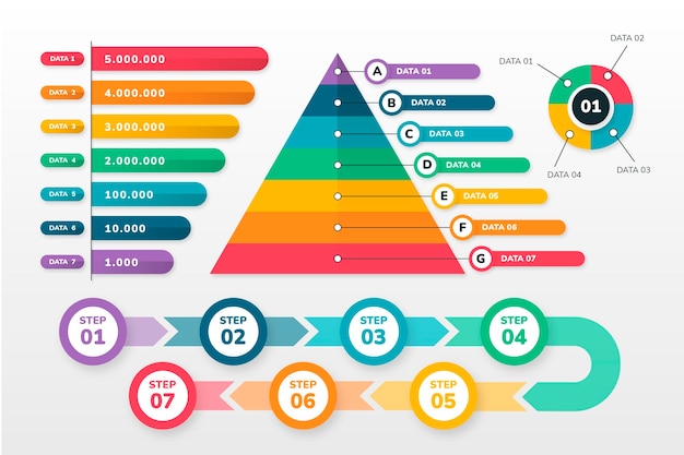 Colorful infographic element collection