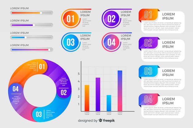 Colorful infographic element flat design