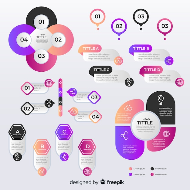 Free Vector colorful infographic element flat design