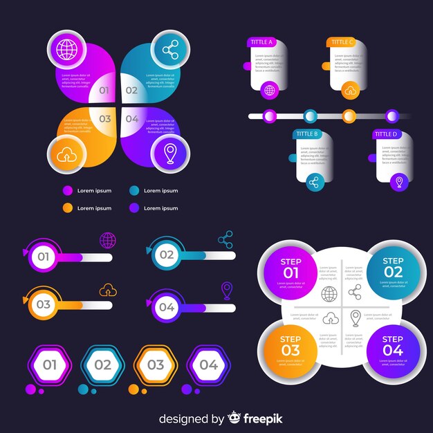 Colorful infographic element flat design