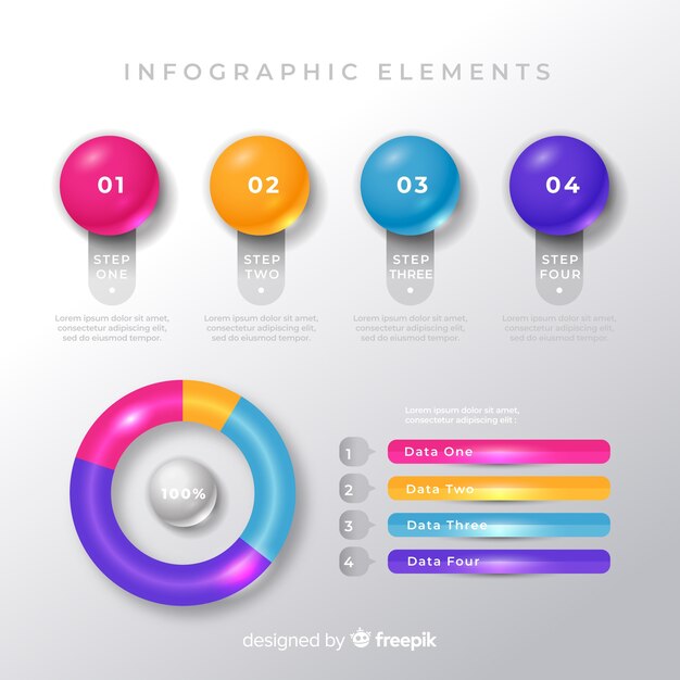 Colorful infographic element templates collection