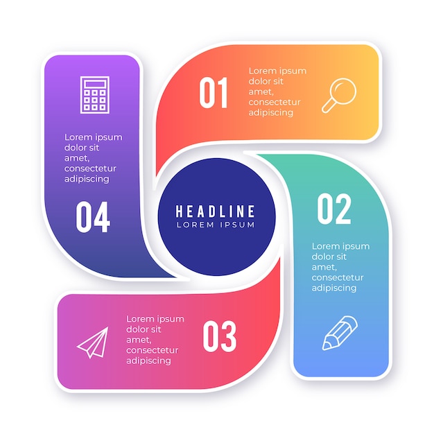 Colorful infographic element with options