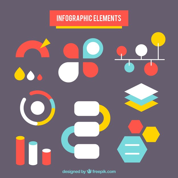 Colorful infographic elements collection in flat style