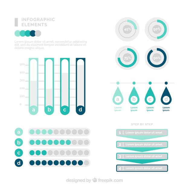 Colorful infographic elements collection in flat style