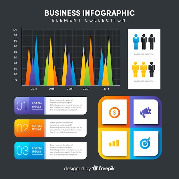 Colorful infographic elements collection