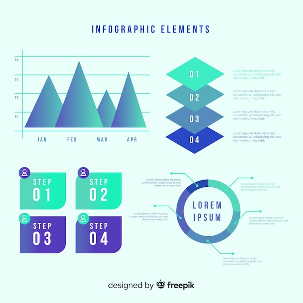 Colorful infographic elements collection