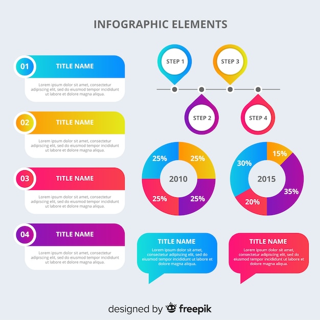 Colorful infographic elements collection