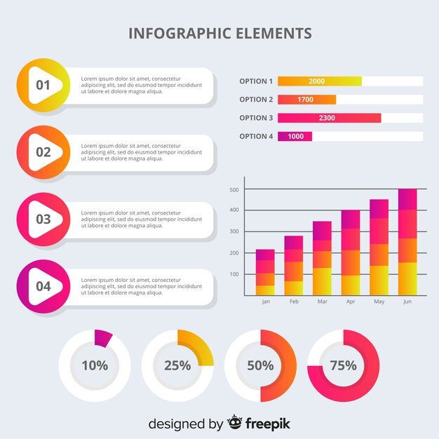 Colorful infographic elements collection