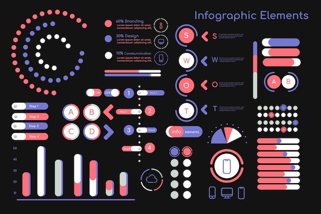 Colorful infographic elements collection