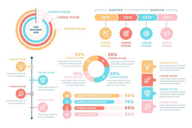 Colorful infographic elements flat design