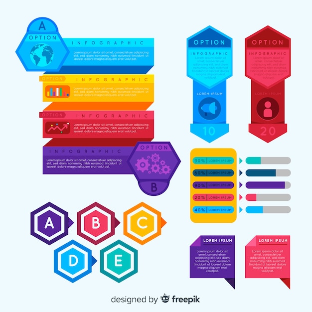 Colorful infographic elements set 