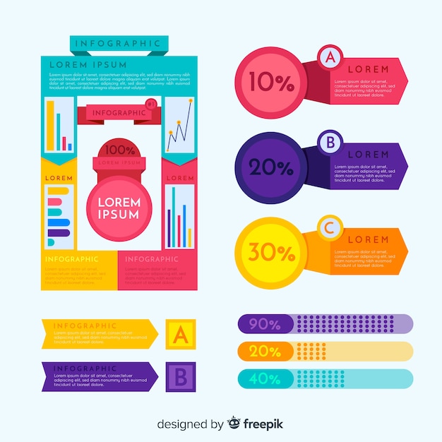 Colorful infographic elements set 